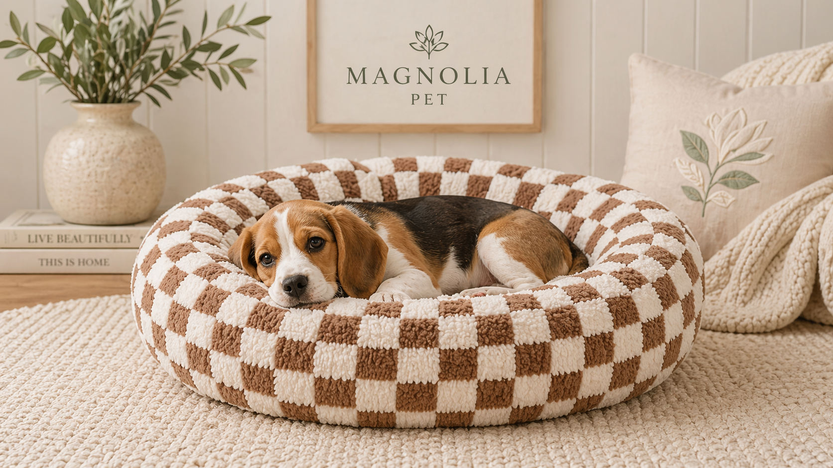 Luxury Calming Donut Dog Bed | Plush Anti-Anxiety Pet Bed for Dogs & Cats