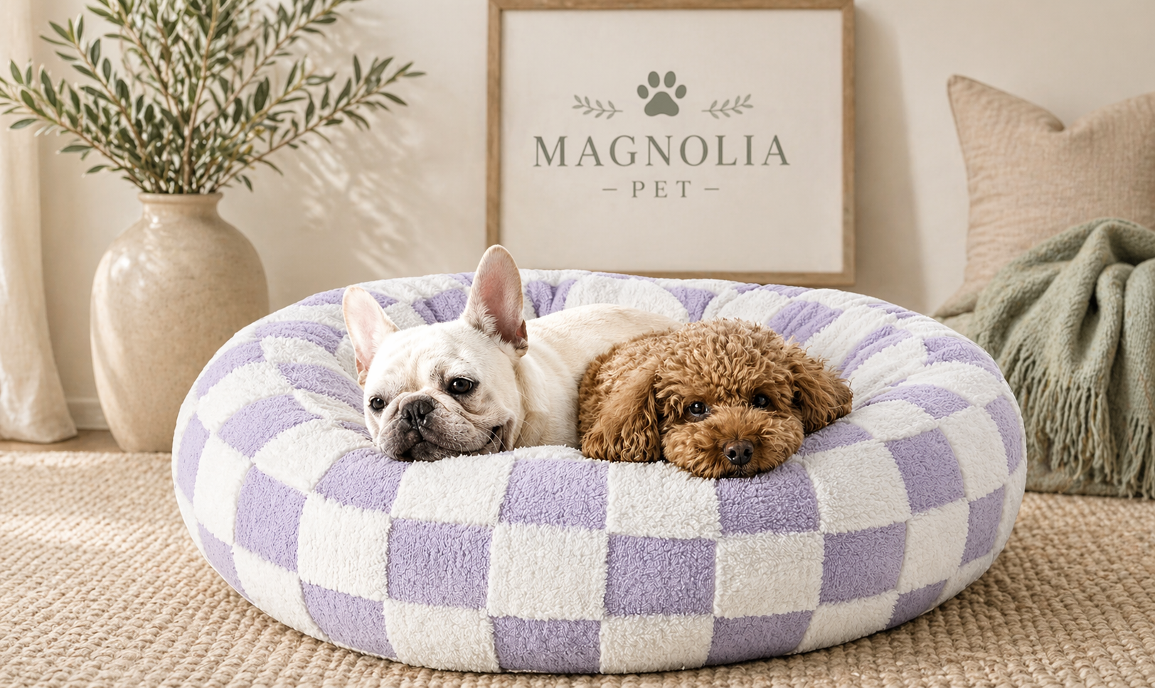 Luxury Calming Donut Dog Bed | Plush Anti-Anxiety Pet Bed for Dogs & Cats