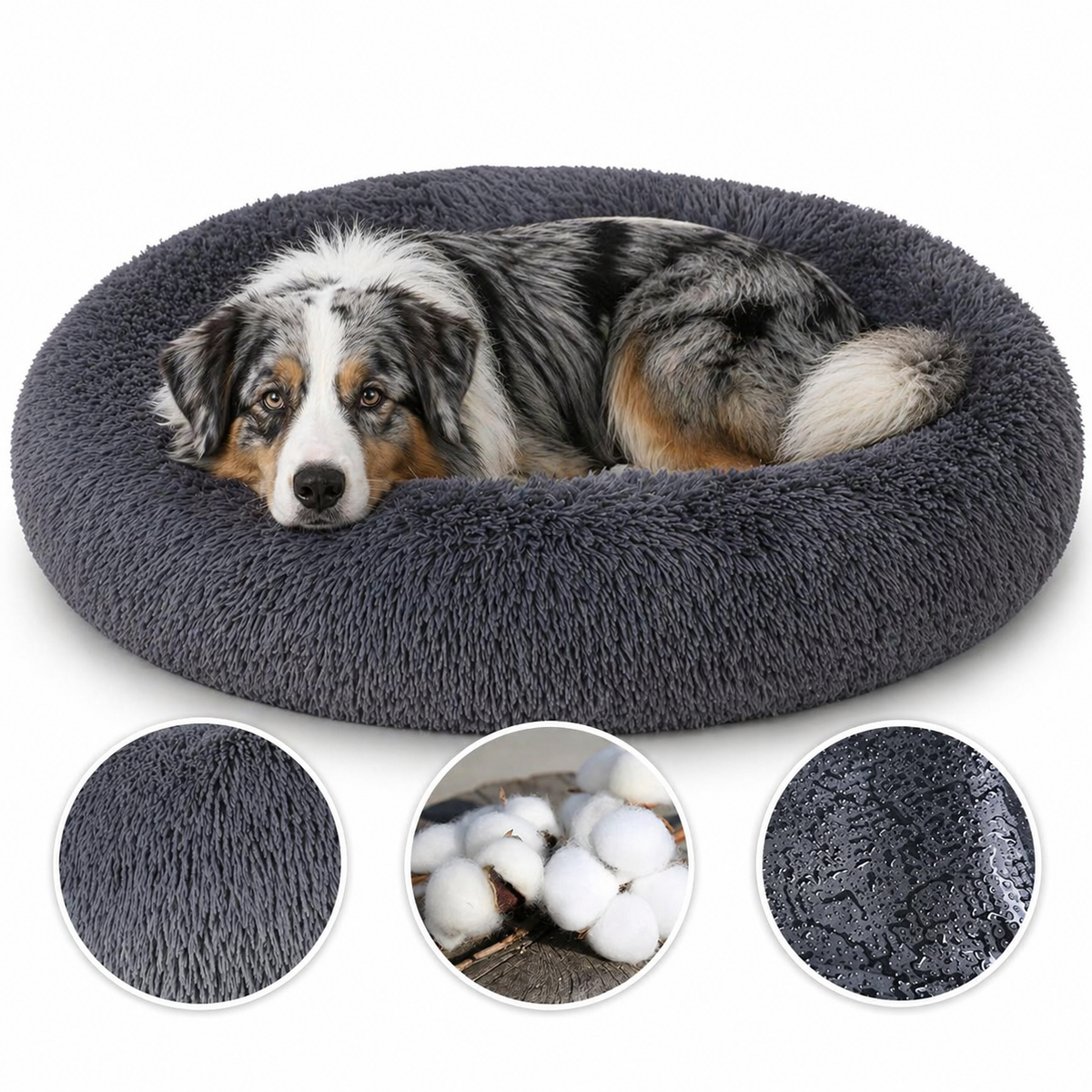 Calming Donut Dog Bed | Cozy Plush Bed for Dogs & Cats