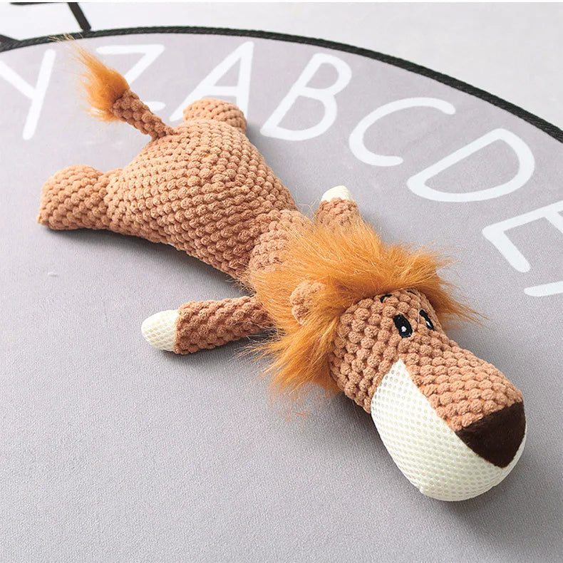 Cartoon Puppy Dog Chew Toy – Durable Plush Squeak Toy for Small Dogs | Teeth Grinding & Training