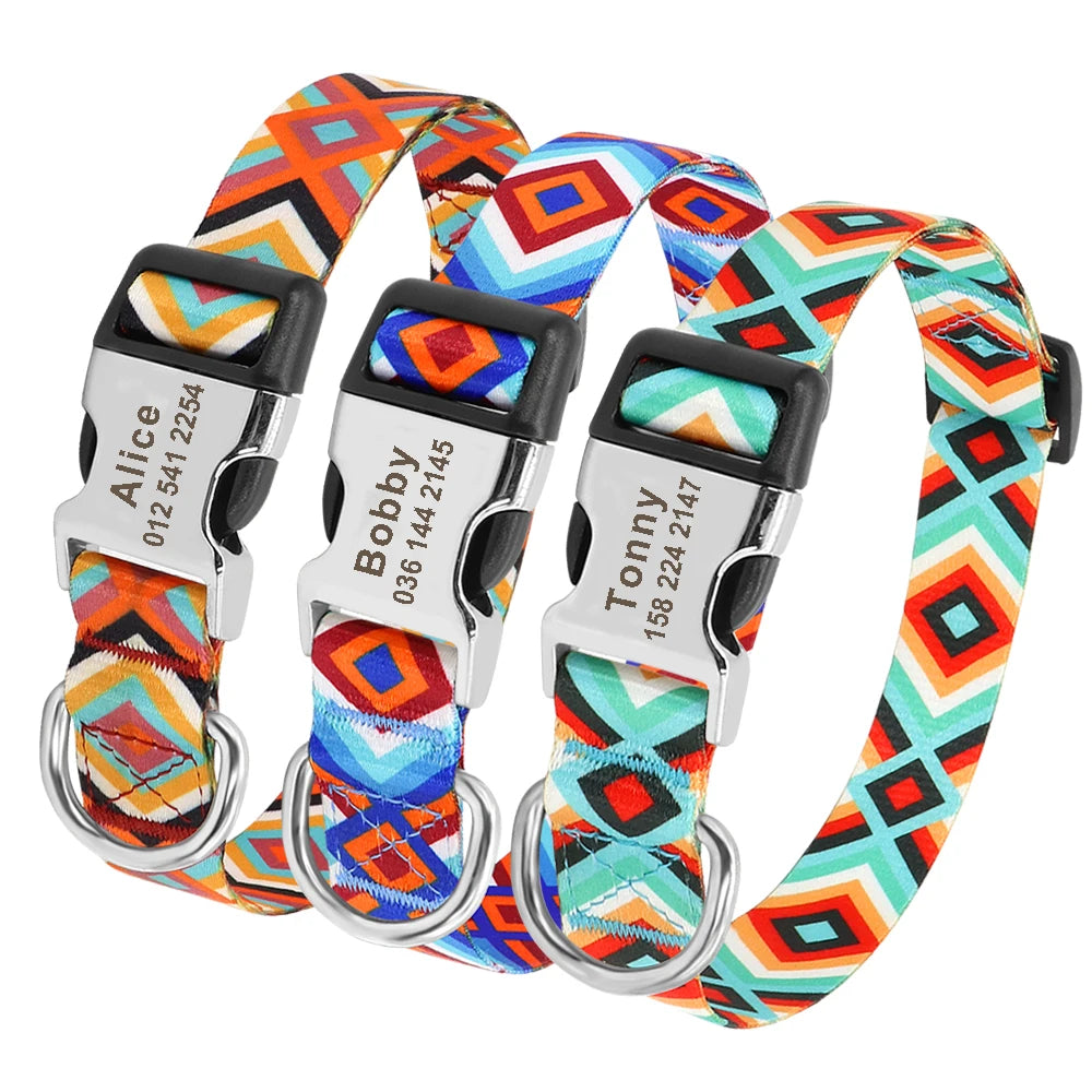 Magnolia Pet Nylon Dog Collar - Personalized Custom Engraved ID Tag & Nameplate Buckle for Small, Medium & L product image 6