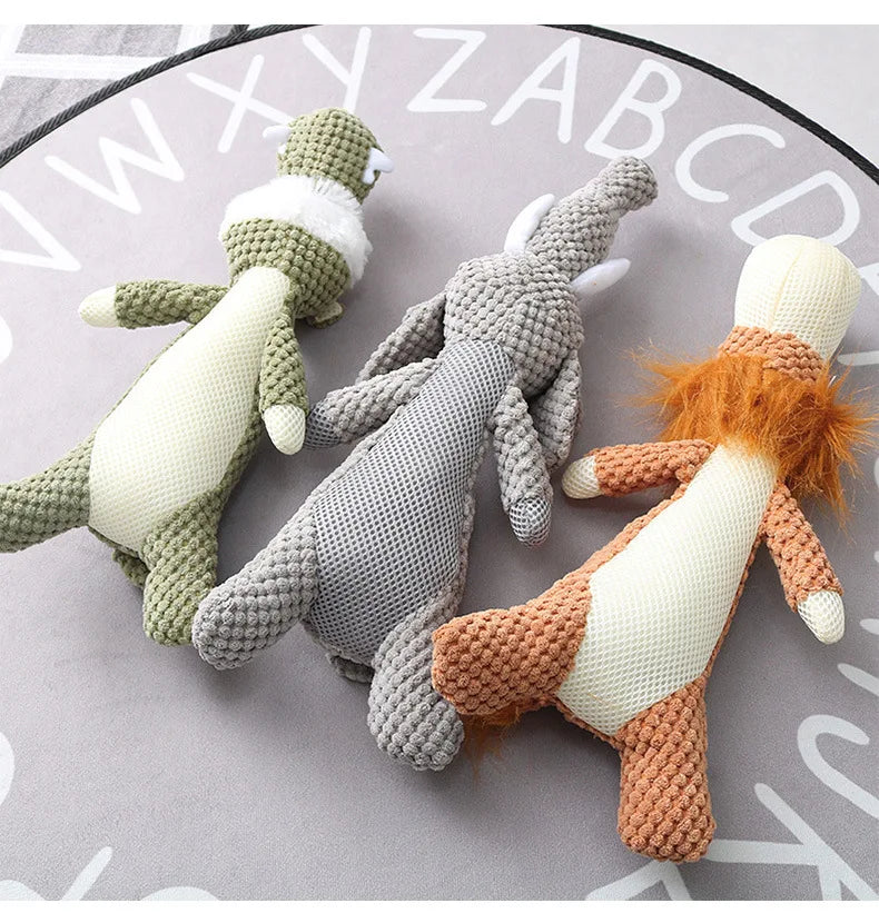 Cartoon Puppy Dog Chew Toy – Durable Plush Squeak Toy for Small Dogs | Teeth Grinding & Training