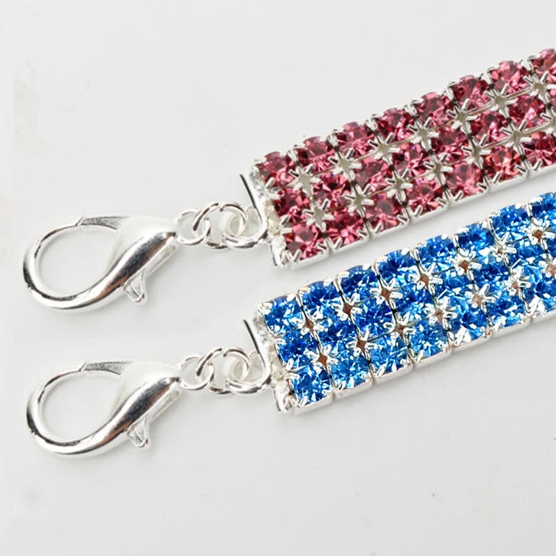 Diamond Pet Collar for Weddings | Shiny Rhinestone Necklace with Heart Pendant for Dogs & Cats |