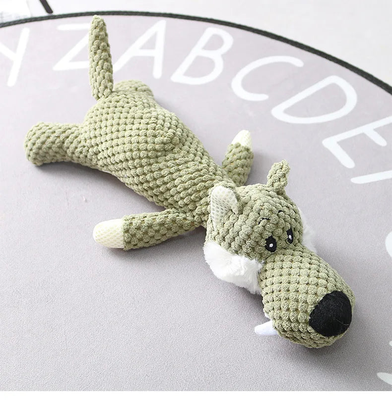 Cartoon Puppy Dog Chew Toy – Durable Plush Squeak Toy for Small Dogs | Teeth Grinding & Training