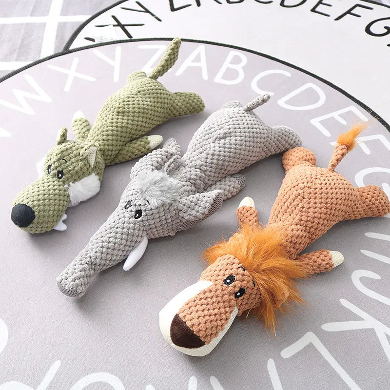 Cartoon Puppy Dog Chew Toy – Durable Plush Squeak Toy for Small Dogs | Teeth Grinding & Training