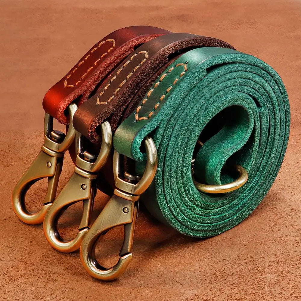 Personalized Real Leather Dog Collar & Leash Sets