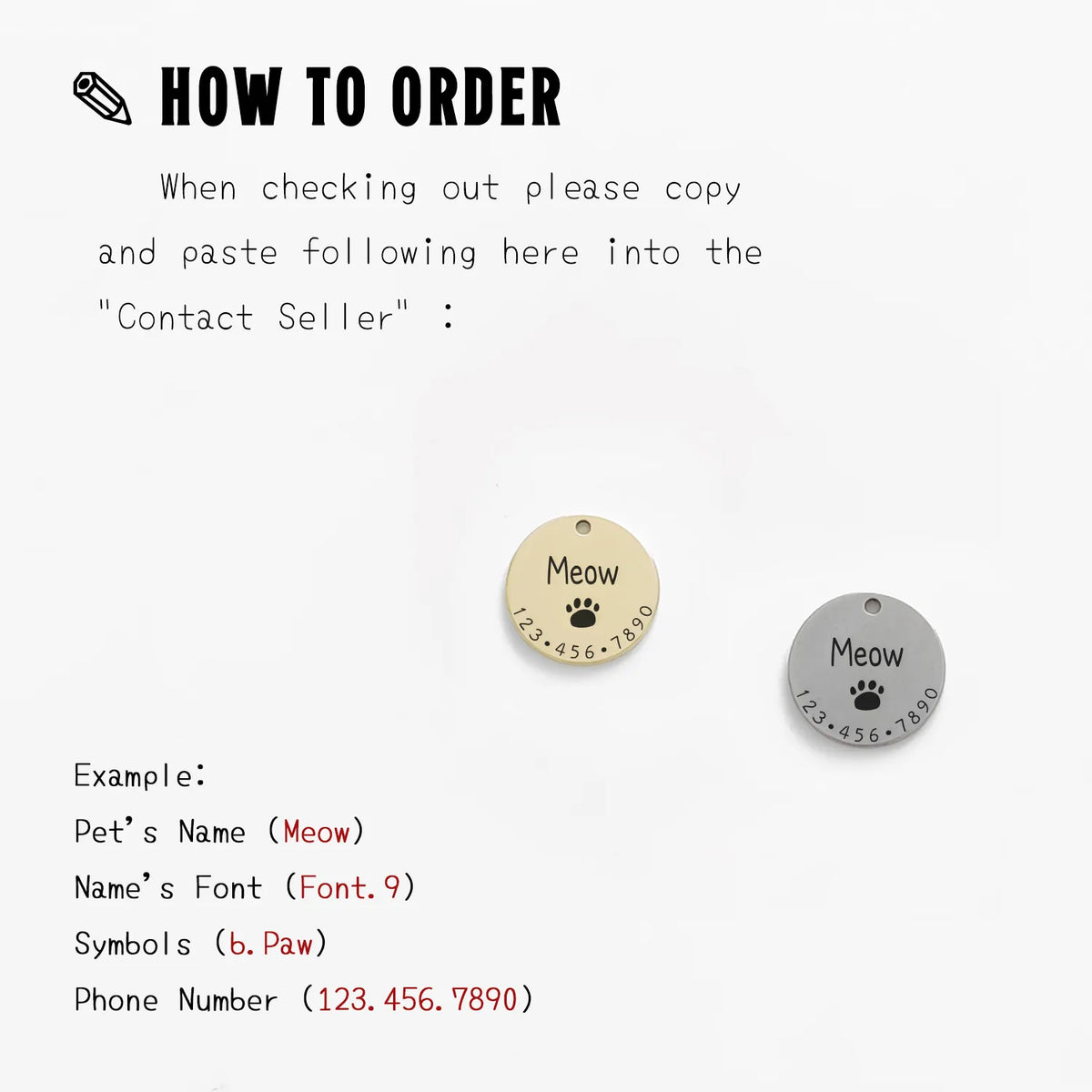 Personalized Pet Cat Dog ID Tag Collar Accessories MW001 Custom Engraved Necklace Chain Charm Supplies For Dog Tag Name Products My Magnolia Shop