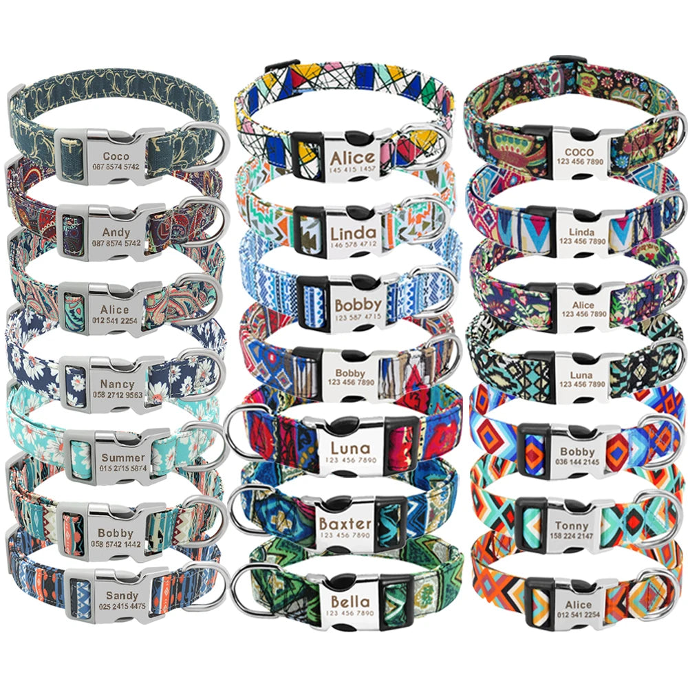 Magnolia Pet Nylon Dog Collar - Personalized Custom Engraved ID Tag & Nameplate Buckle for Small, Medium & L product image 5