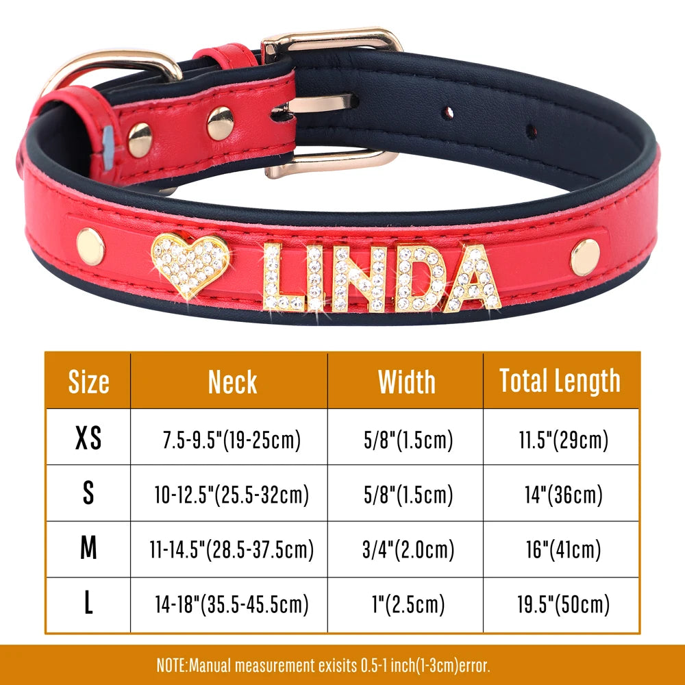 Personalized Rhinestone Dog Collar – Custom Name Collar for Small Dogs & Cats