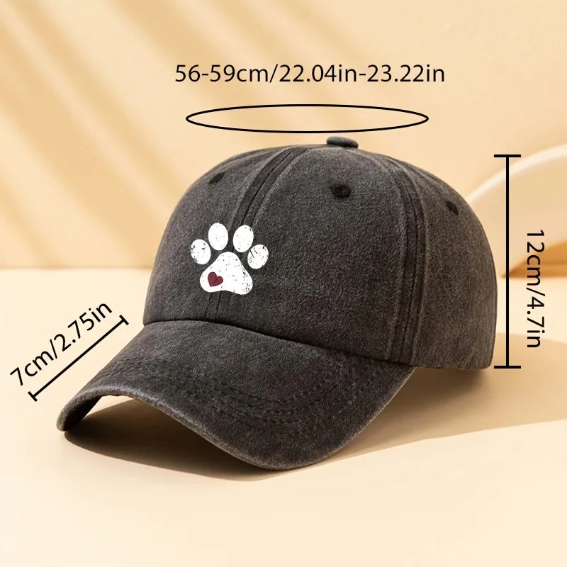 Fashionable Dog Claw Baseball Cap – Outdoor Travel Sun Hat, Adjustable Casual Dog Lover Cap for Men & Women