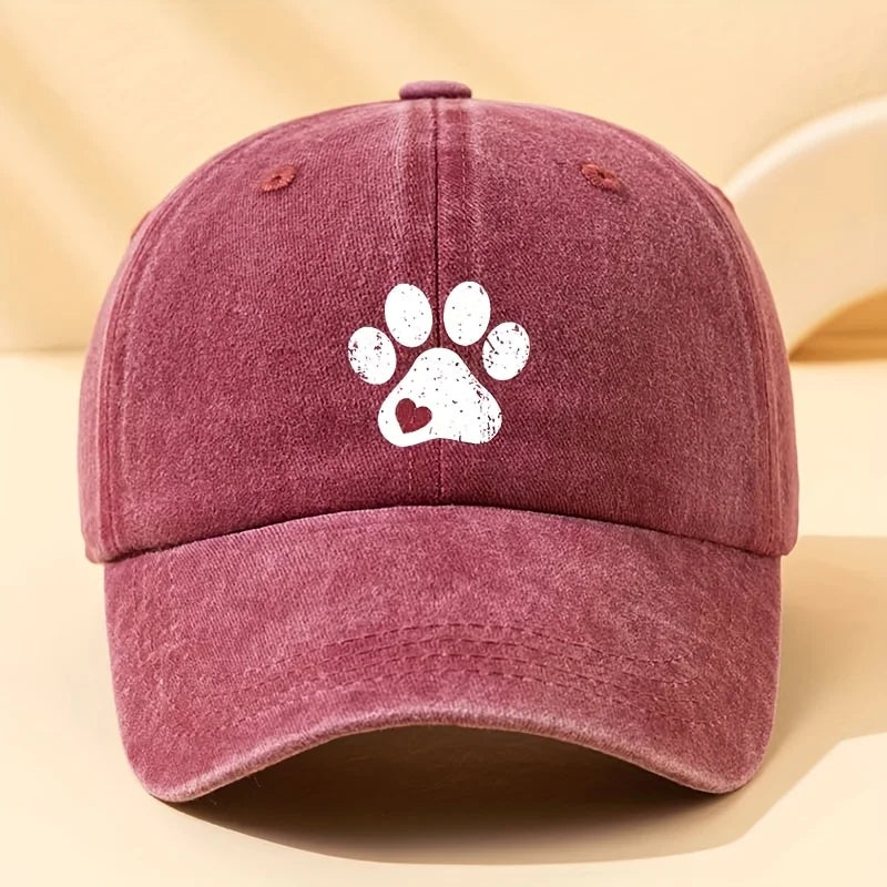 Fashionable Dog Claw Baseball Cap – Outdoor Travel Sun Hat, Adjustable Casual Dog Lover Cap for Men & Women