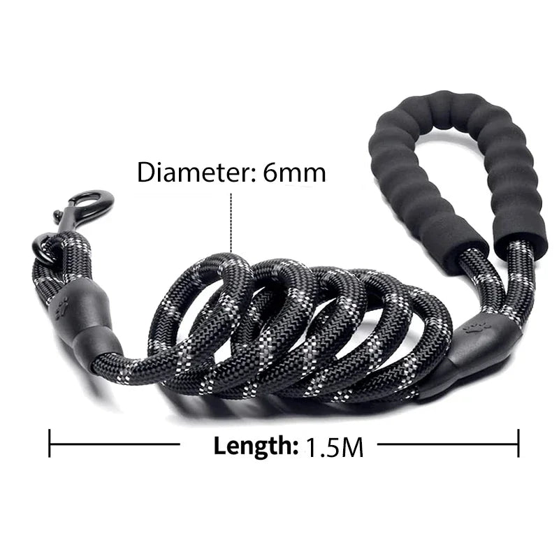 Reflective, Strong Dog Leash Pet Leashes for Big to Small Dogs, Easy Grip and Durable Clip