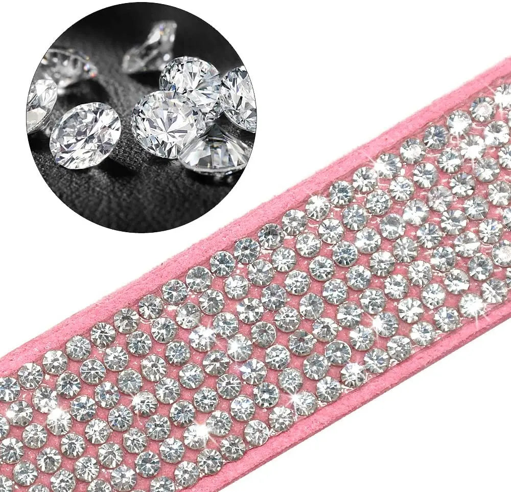 Bling Velvet Dog Collar with Rhinestones – Butterfly Bow Holiday Fashion Collar & Leash Set