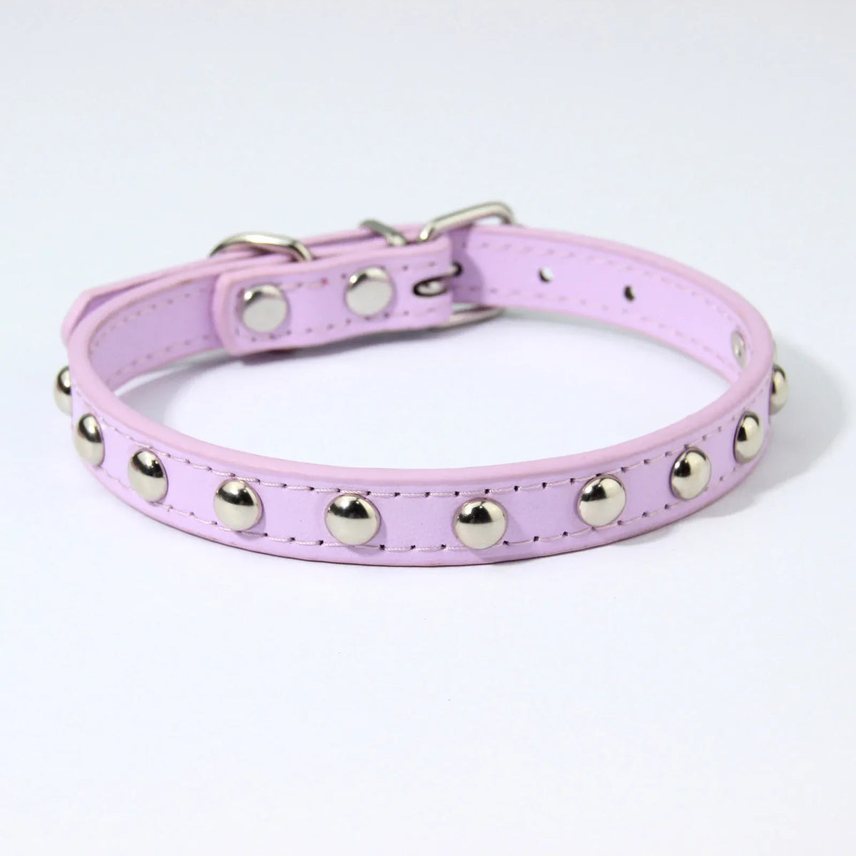 Rivet Anti-Bite Leather Dog & Cat Collar – Durable Studded Collar - Pet Neck Strap