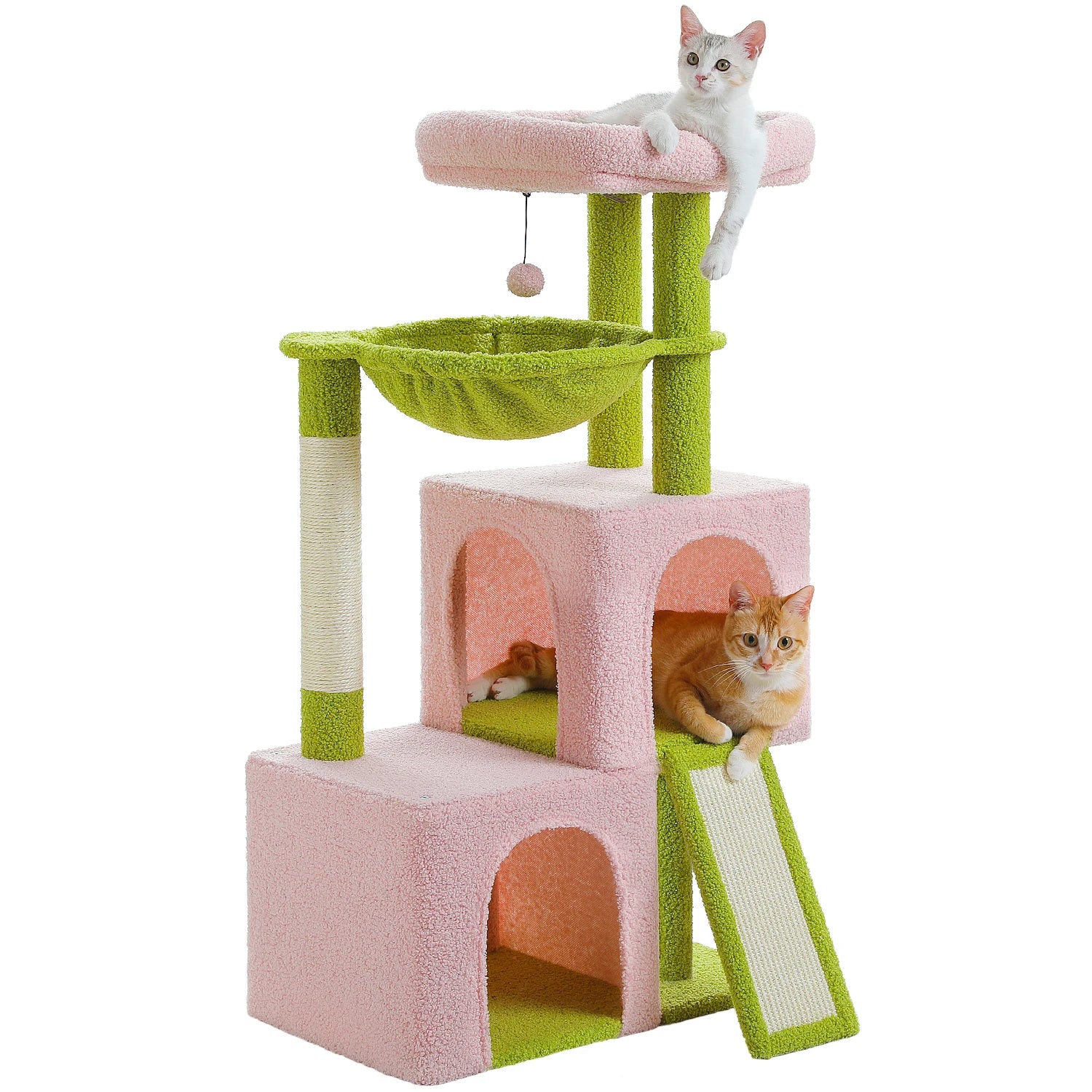 Large Cat Tree for Indoor Cats, Multi-Level Cat Tower with Sisal Scratching Post, 2 Spacious Condo, Cat Scratching Pad, Cat Toys