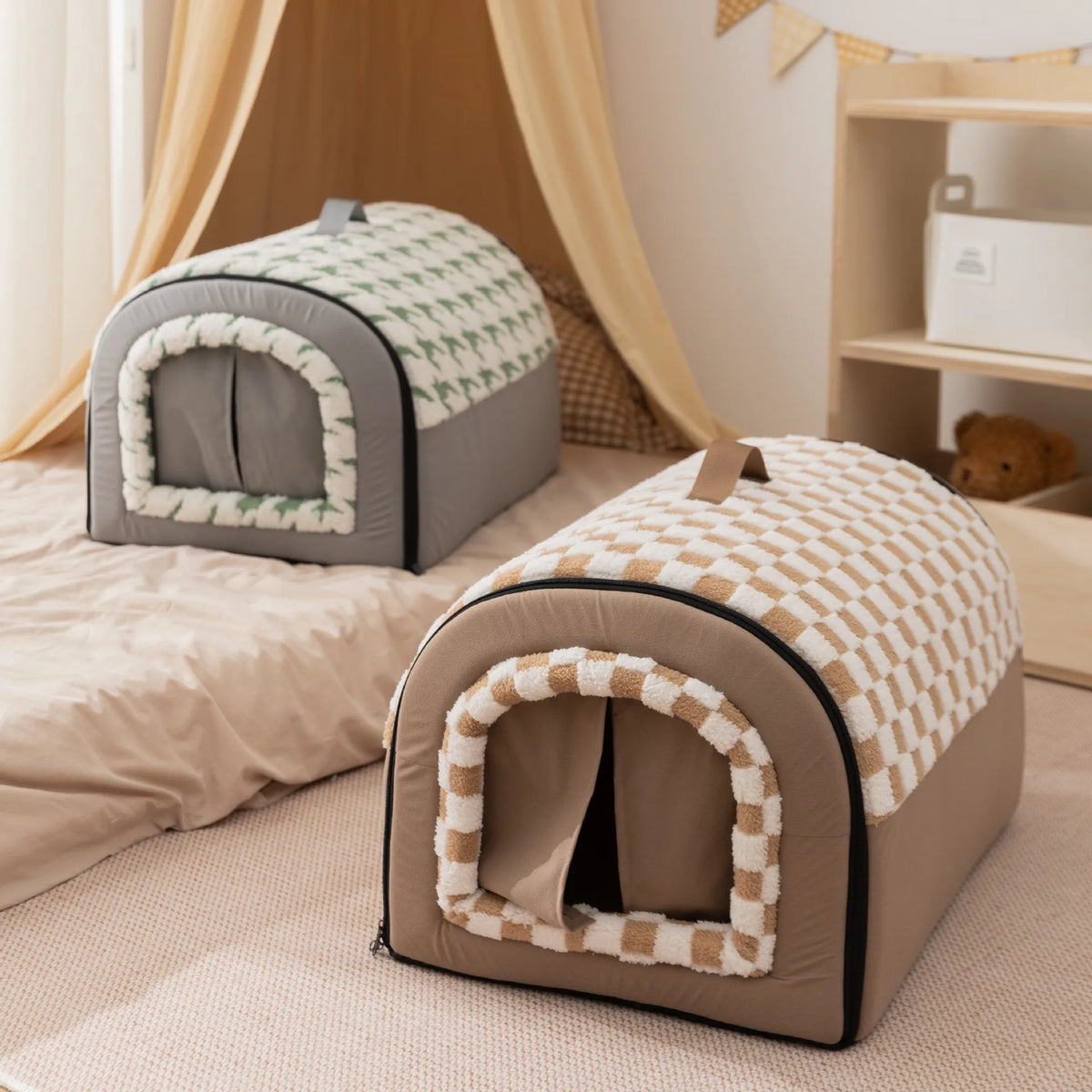 Warm Kennel Winter Dog & Cat House – Washable Detachable Deep Sleep Bed, Cozy Pet Nest for Small Medium Large Pets