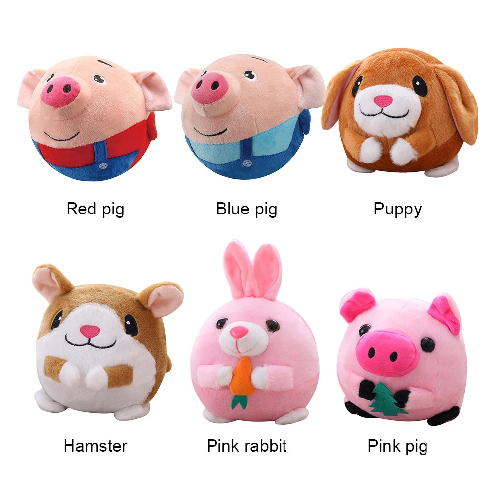 Self-Moving Bouncing Plush Interactive Chew Toy for Indoor Play