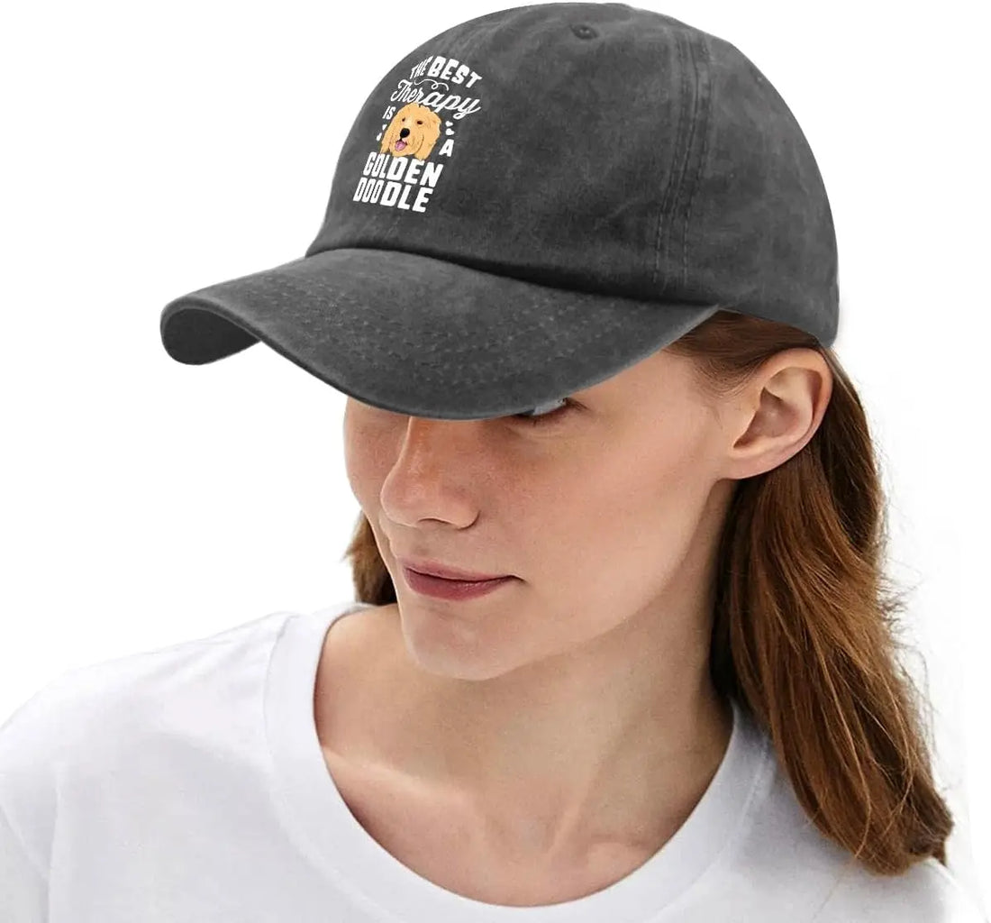 Best Therapy Goldendoodle Hat – Vintage Dog Dad and Mom Baseball Cap