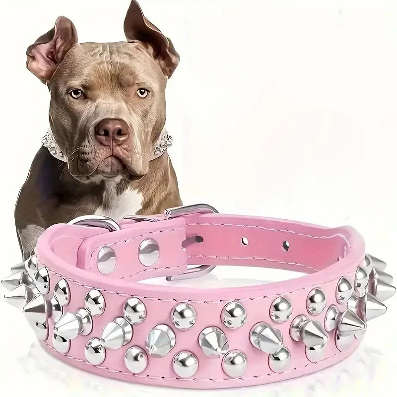 Studded Spiked Dog & Cat Collar – Adjustable Collar for Dogs & Cats