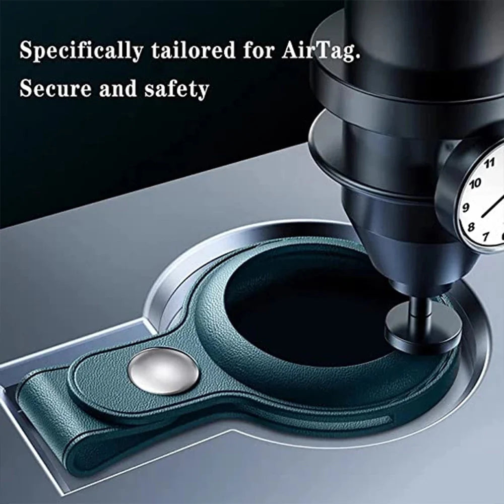 Leather AirTag Holder – Secure Anti-Lost Pet Collar Case, Scratch-Resistant & Stylish