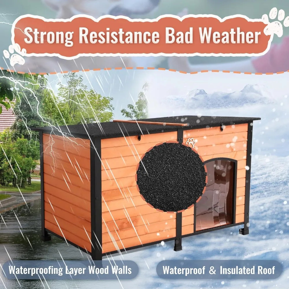 Magnolia Pet Outdoor Dog House, Indoor Outdoor Doghouse Puppy Shelter Dog House with Iron Frame,Anti-Bite De product image 4