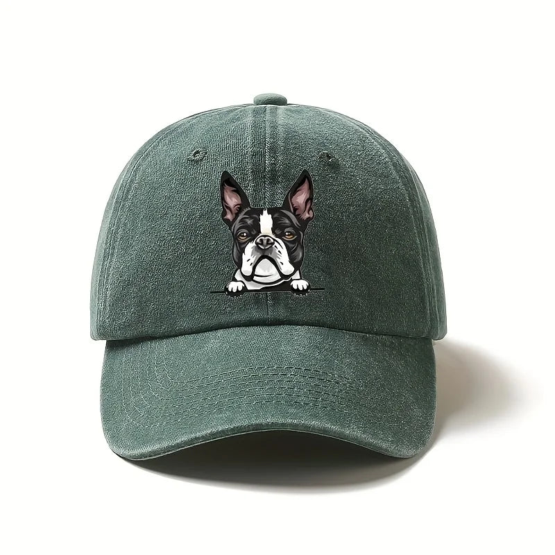 Cute Boston Terrier Baseball Cap – Casual Dog Lover Hat, Adjustable Sunshade Cap for Daily Wear & Travel