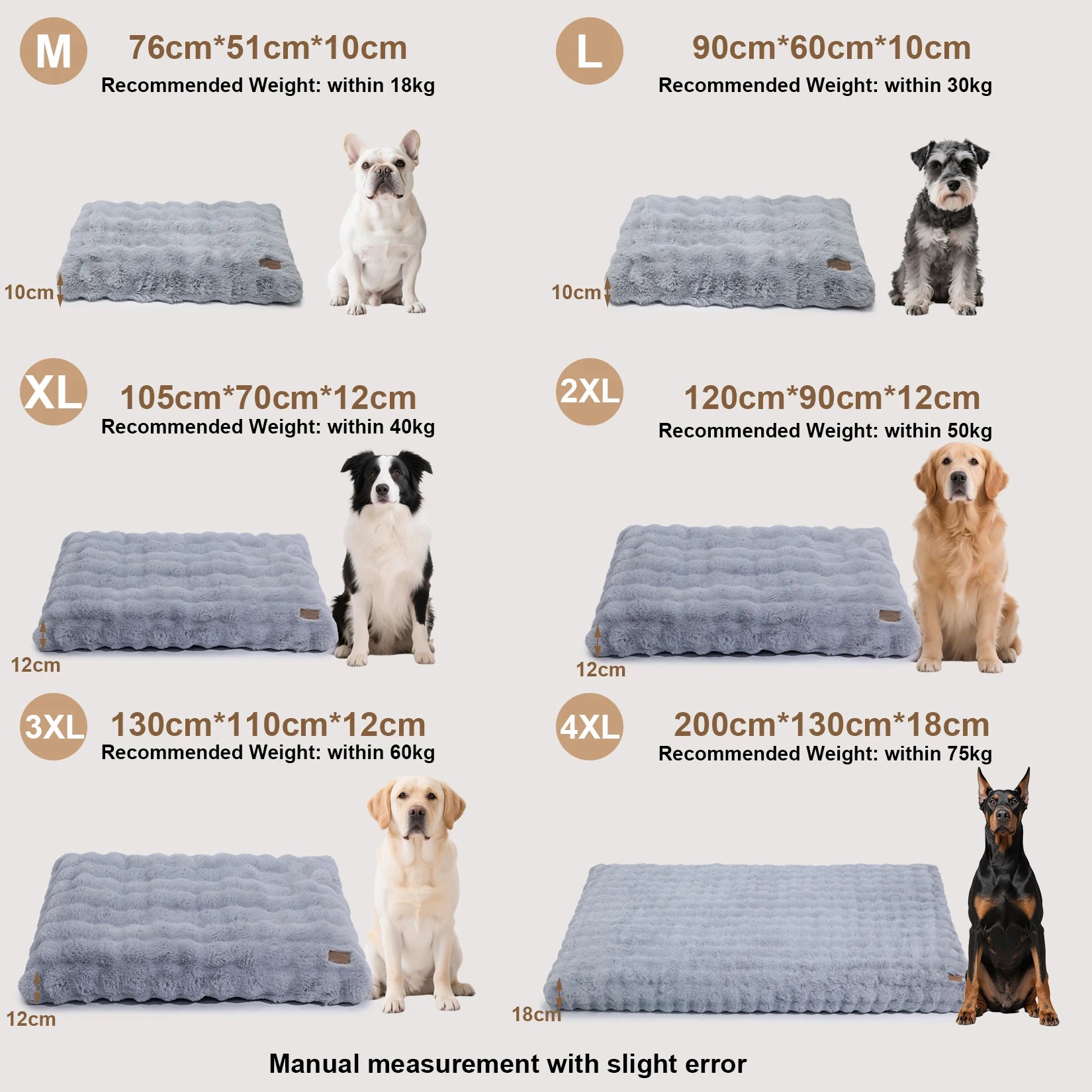 Ultra Plush Dog Bed - Washable Crate Mat for Large Dogs – Soft Pet Cushion Mattress, Anti-Slip Puppy Bed, Cozy Kennel Pad