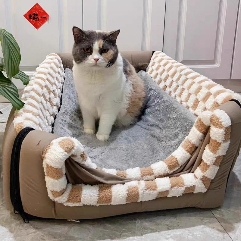 Warm Kennel Winter Dog & Cat House – Washable Detachable Deep Sleep Bed, Cozy Pet Nest for Small Medium Large Pets