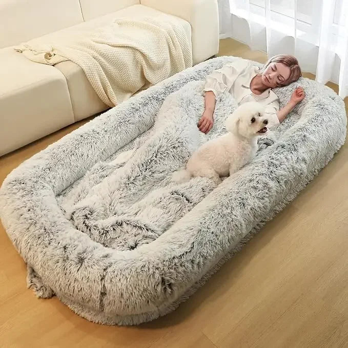 Human Dog Bed for Adults – 71” XL Size with Orthopedic Support, Foldable, Waterproof & Washable Cover