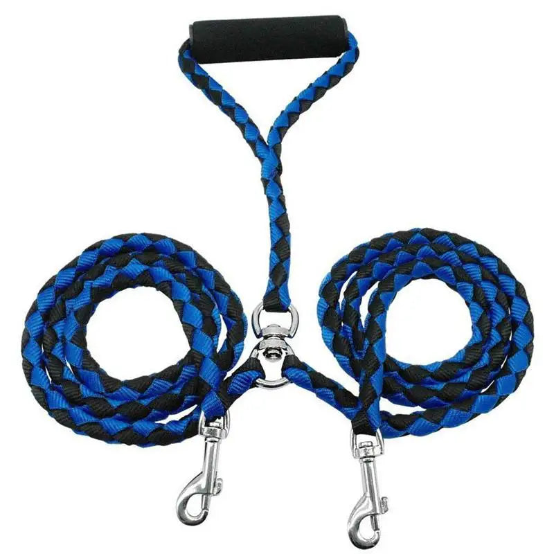 Double Dog Leash for Walking Two Dogs – Durable Nylon Pet Coupler with Comfortable EVA Handle, 140cm