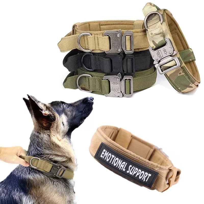 Magnolia Pet Tactical Police Dog Collar - Adjustable Durable Nylon Military Collar for German Shepherds, Med product image