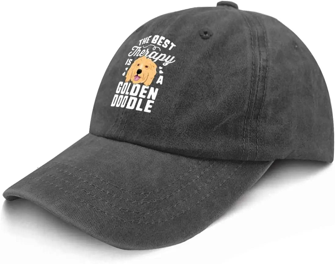 Best Therapy Goldendoodle Hat – Vintage Dog Dad and Mom Baseball Cap