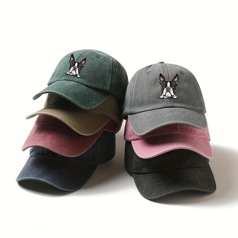 Cute Boston Terrier Baseball Cap – Casual Dog Lover Hat, Adjustable Sunshade Cap for Daily Wear & Travel
