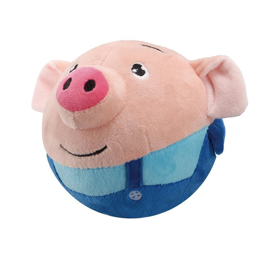 Self-Moving Bouncing Plush Interactive Chew Toy for Indoor Play