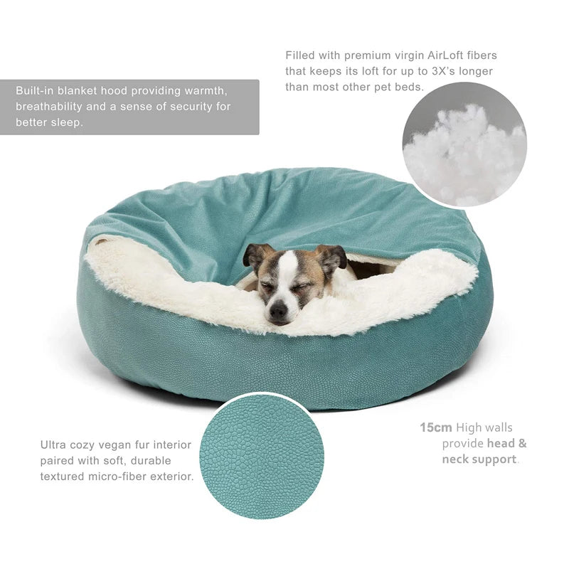 Orthopedic Dog & Cat Beds – Indoor Pet Cave with Soft Cushion & Supportive Head Rest