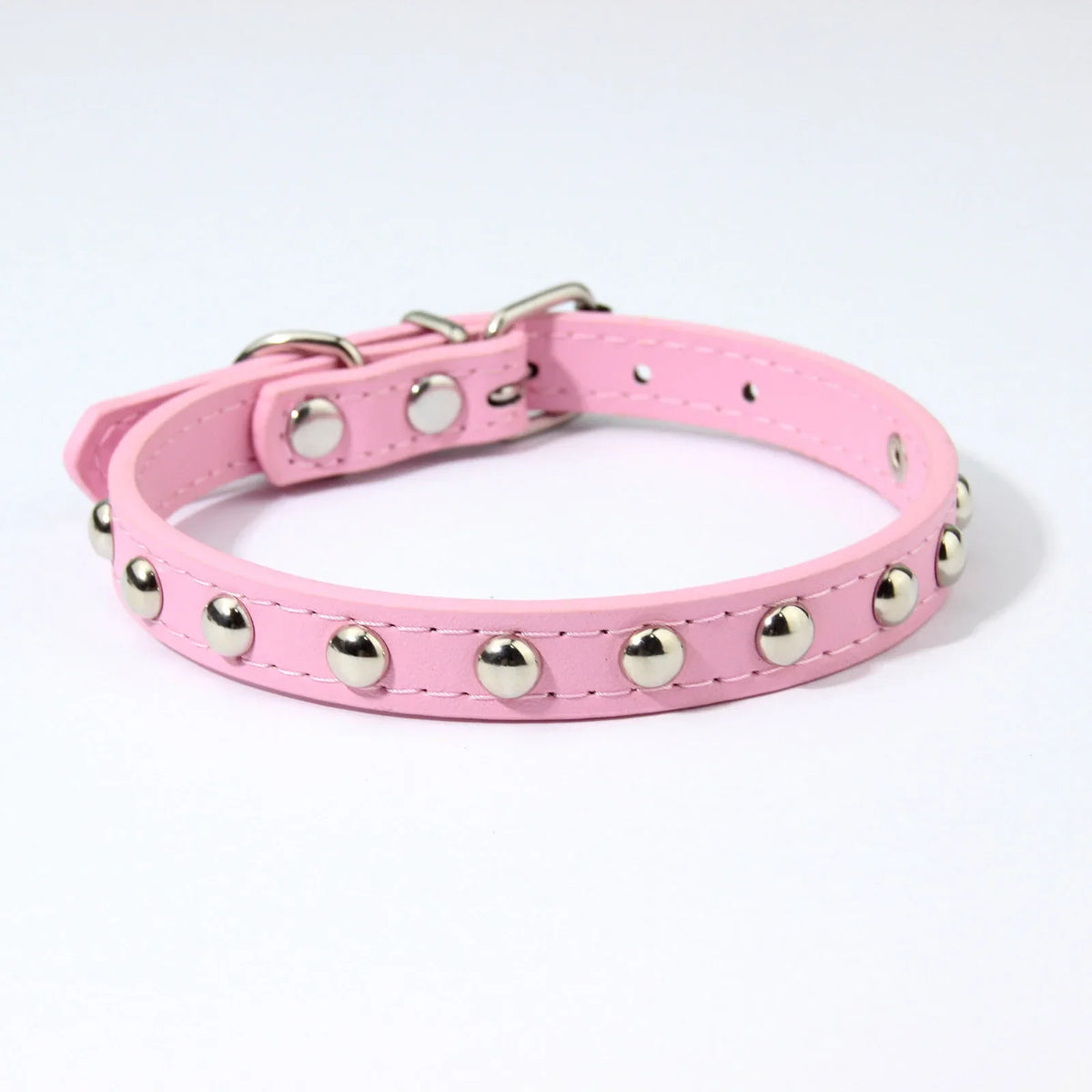 Rivet Anti-Bite Leather Dog & Cat Collar – Durable Studded Collar - Pet Neck Strap