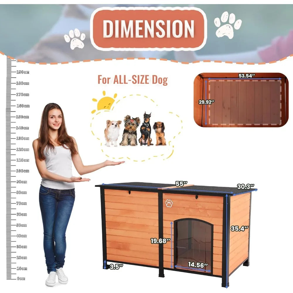Magnolia Pet Outdoor Dog House, Indoor Outdoor Doghouse Puppy Shelter Dog House with Iron Frame,Anti-Bite De product image 3