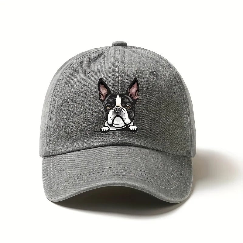 Cute Boston Terrier Baseball Cap – Casual Dog Lover Hat, Adjustable Sunshade Cap for Daily Wear & Travel