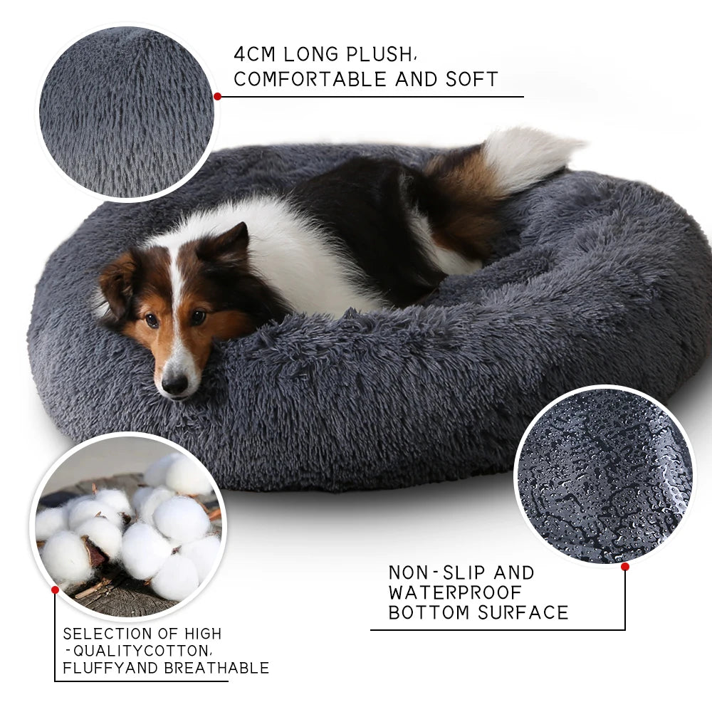 Calming Donut Dog Bed | Cozy Plush Bed for Dogs & Cats
