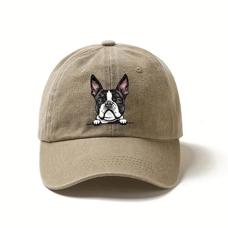 Cute Boston Terrier Baseball Cap – Casual Dog Lover Hat, Adjustable Sunshade Cap for Daily Wear & Travel