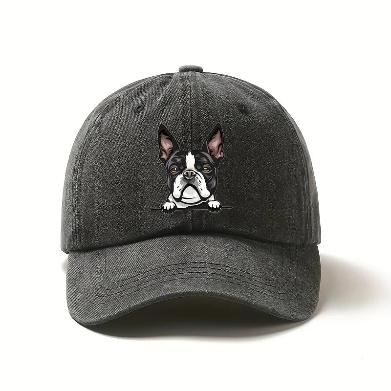 Cute Boston Terrier Baseball Cap – Casual Dog Lover Hat, Adjustable Sunshade Cap for Daily Wear & Travel