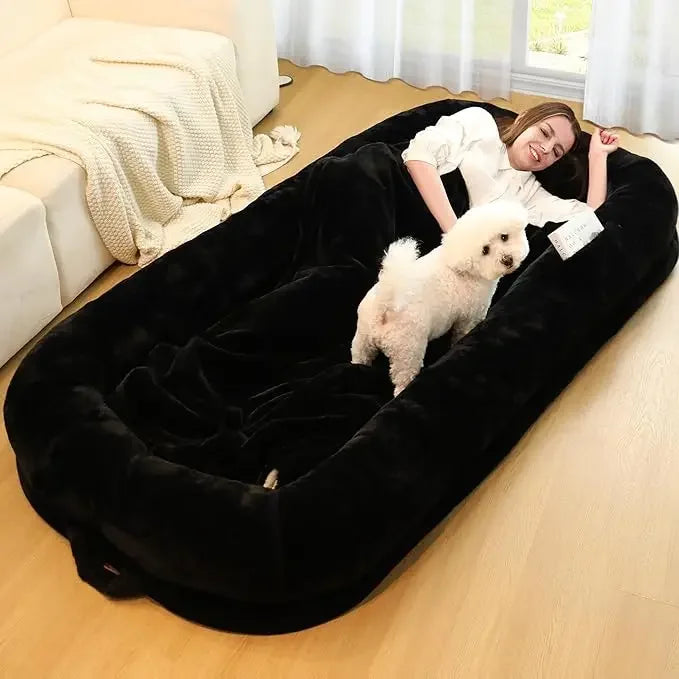 Oversized Human Dog Bed 71” XL – Orthopedic Memory Foam Calming Plush Bed for Adults & Pets