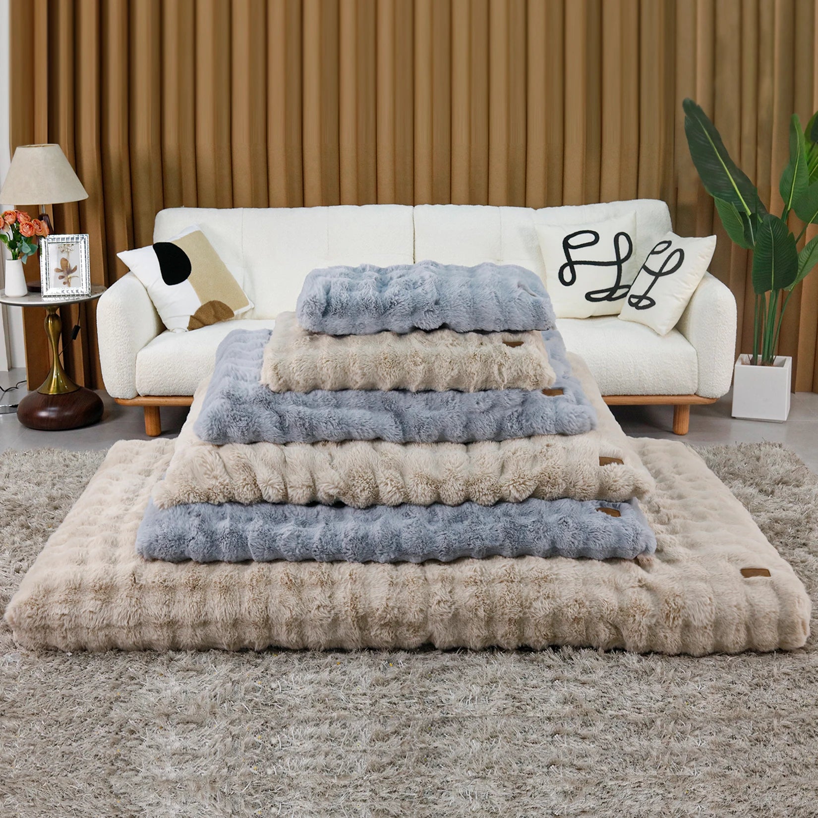 Ultra Plush Dog Bed - Washable Crate Mat for Large Dogs – Soft Pet Cushion Mattress, Anti-Slip Puppy Bed, Cozy Kennel Pad
