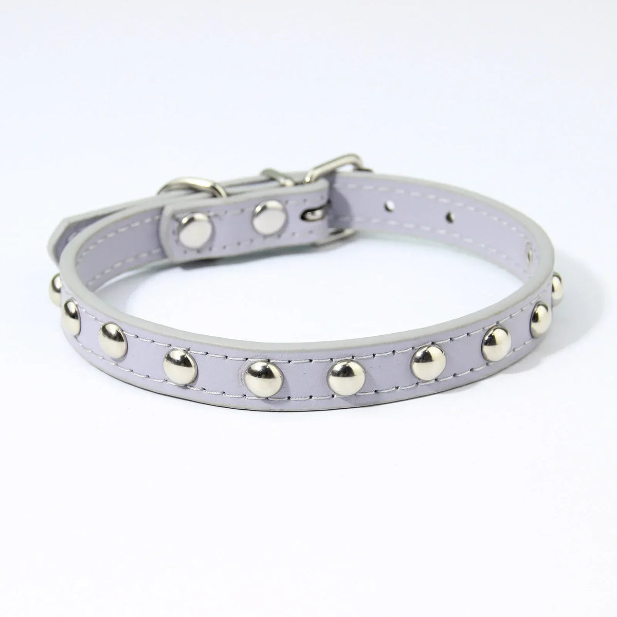 Rivet Anti-Bite Leather Dog & Cat Collar – Durable Studded Collar - Pet Neck Strap