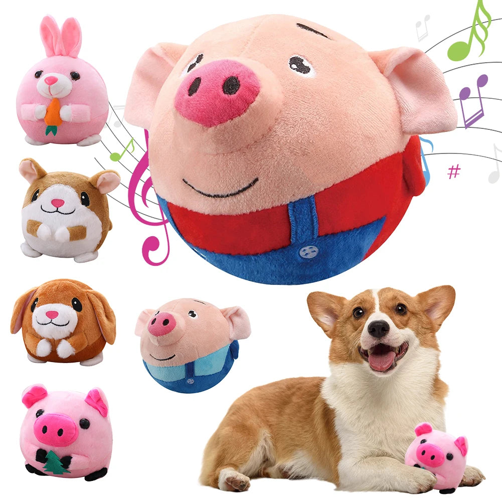 Self-Moving Bouncing Plush Interactive Chew Toy for Indoor Play