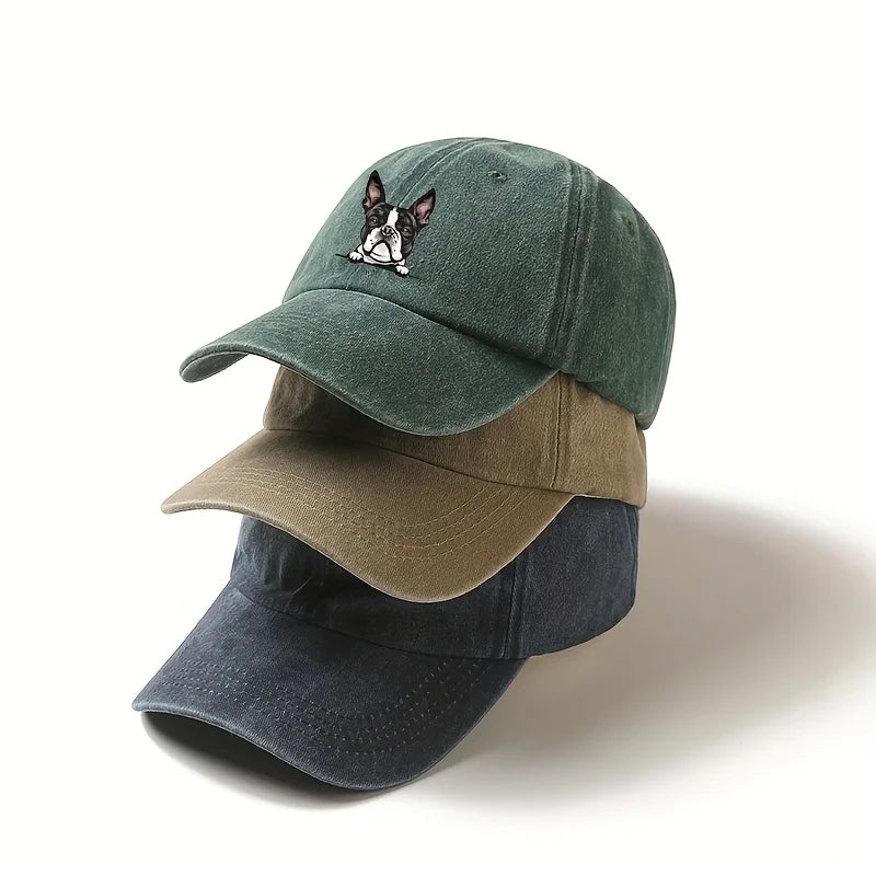 Cute Boston Terrier Baseball Cap – Casual Dog Lover Hat, Adjustable Sunshade Cap for Daily Wear & Travel
