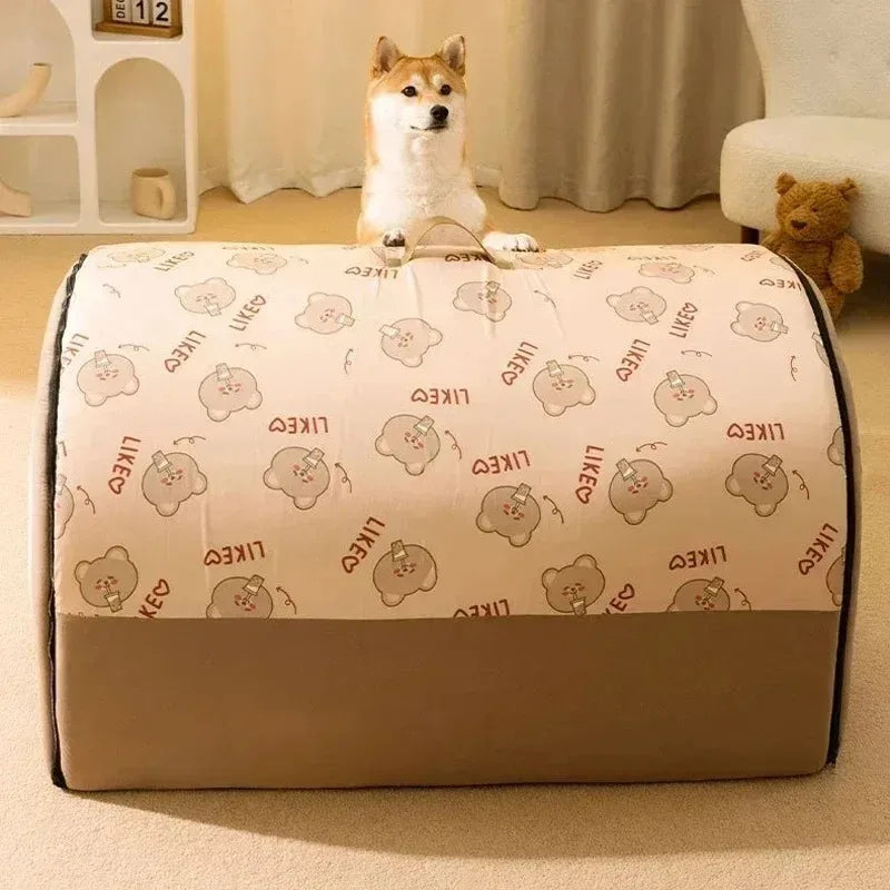 Warm Kennel Winter Dog & Cat House – Washable Detachable Deep Sleep Bed, Cozy Pet Nest for Small Medium Large Pets