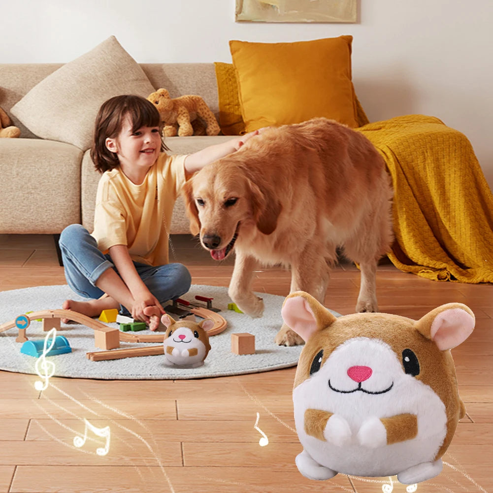 Self-Moving Bouncing Plush Interactive Chew Toy for Indoor Play