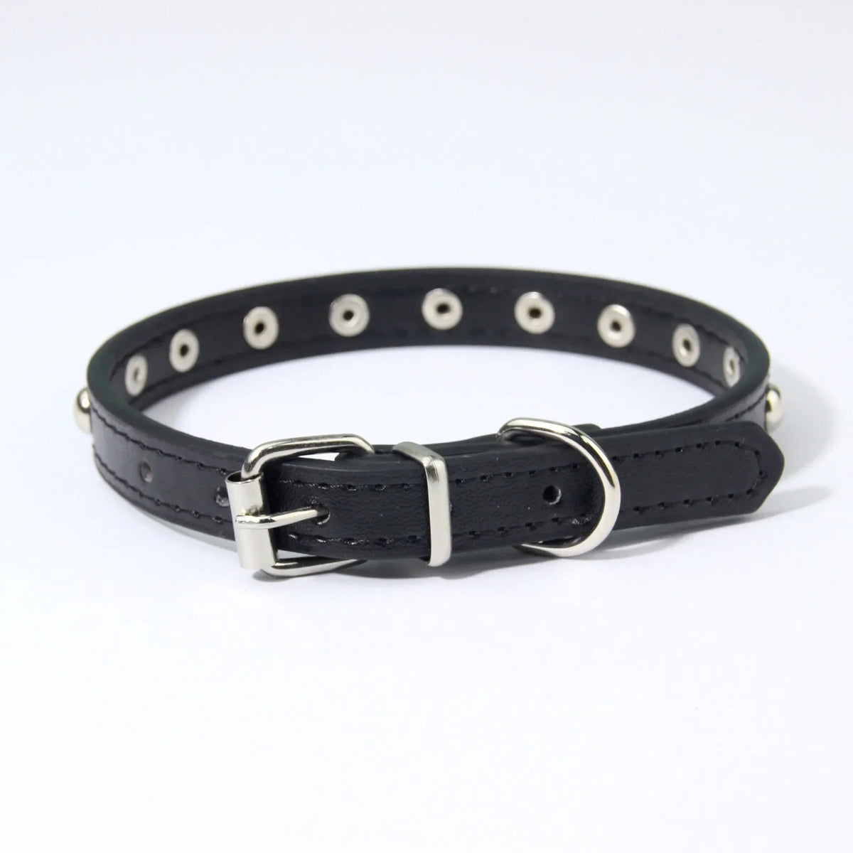 Rivet Anti-Bite Leather Dog & Cat Collar – Durable Studded Collar - Pet Neck Strap
