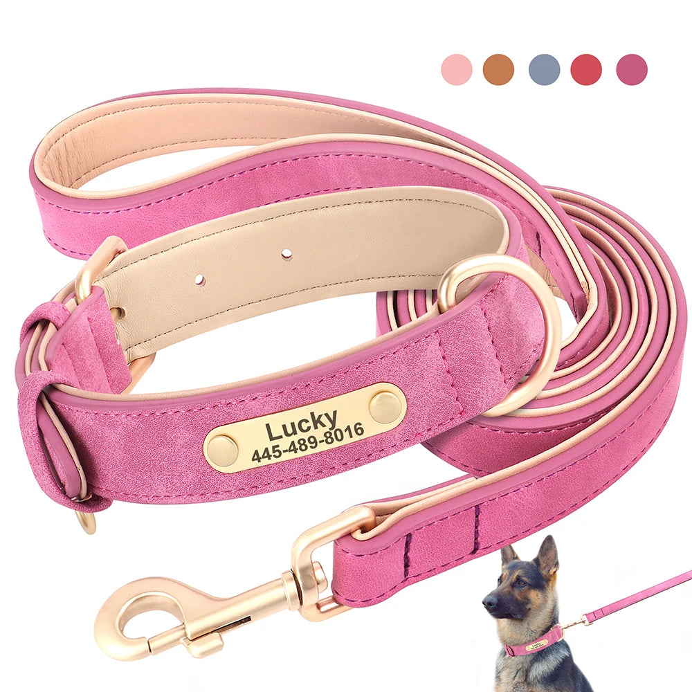 Magnolia Pet Personalized Safety Leather Dog Collar & Leash Set product image 5